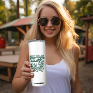 Vintage Summer Christmas Bigfoot Couple Skinny Tumbler Tropical Xmas Graphic TS12 Print Your Wear