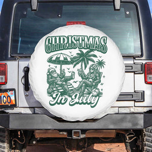 Vintage Summer Christmas Bigfoot Couple Spare Tire Cover Tropical Xmas Graphic TS12 No hole White Print Your Wear