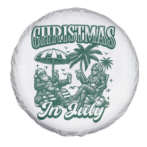 Vintage Summer Christmas Bigfoot Couple Spare Tire Cover Tropical Xmas Graphic TS12 Print Your Wear