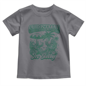 Vintage Summer Christmas Bigfoot Couple Toddler T Shirt Tropical Xmas Graphic TS12 Charcoal Print Your Wear