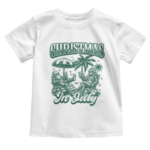 Vintage Summer Christmas Bigfoot Couple Toddler T Shirt Tropical Xmas Graphic TS12 White Print Your Wear