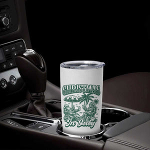 Vintage Summer Christmas Bigfoot Couple Tumbler Cup Tropical Xmas Graphic TS12 Print Your Wear