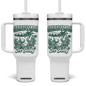 Vintage Summer Christmas Bigfoot Couple Tumbler With Handle Tropical Xmas Graphic TS12 One Size: 40 oz White Print Your Wear