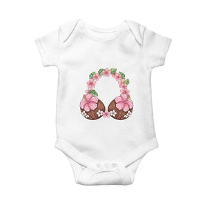Hibiscus Flower Coconut Bra Baby Onesie Tropical Summer Graphic TS12 White Print Your Wear