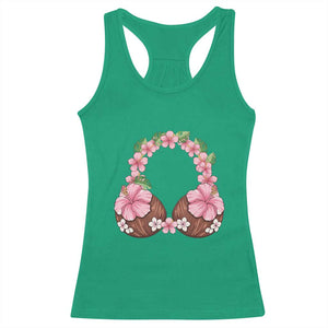 Hibiscus Flower Coconut Bra Racerback Tank Top Tropical Summer Graphic TS12 Irish Green Print Your Wear