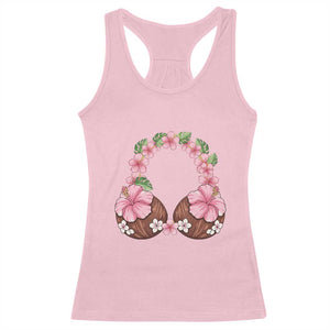 Hibiscus Flower Coconut Bra Racerback Tank Top Tropical Summer Graphic TS12 Light Pink Print Your Wear