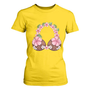 Hibiscus Flower Coconut Bra T Shirt For Women Tropical Summer Graphic TS12 Daisy Print Your Wear