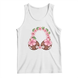 Hibiscus Flower Coconut Bra Tank Top Tropical Summer Graphic TS12 White Print Your Wear
