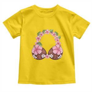 Hibiscus Flower Coconut Bra Toddler T Shirt Tropical Summer Graphic TS12 Daisy Print Your Wear