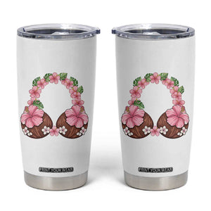 Hibiscus Flower Coconut Bra Tumbler Cup Tropical Summer Graphic TS12 White Print Your Wear