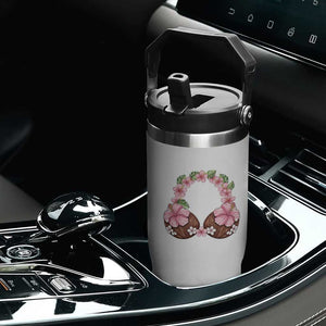 Hibiscus Flower Coconut Bra Flip Straw Tumbler Tropical Summer Graphic TS12 Print Your Wear