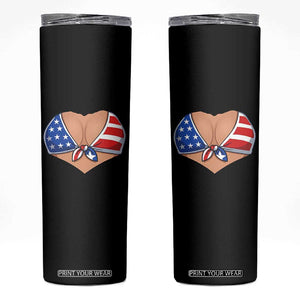 American Flag Bikini Skinny Tumbler Patriotic Summer Vacation Gift TS12 Black Print Your Wear