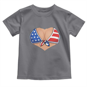 American Flag Bikini Toddler T Shirt Patriotic Summer Vacation Gift TS12 Charcoal Print Your Wear