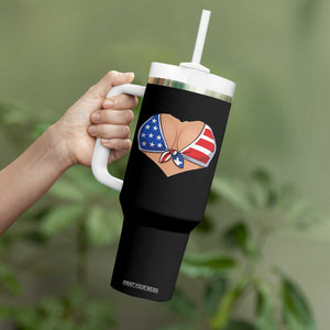 American Flag Bikini Tumbler With Handle Patriotic Summer Vacation Gift TS12 Print Your Wear
