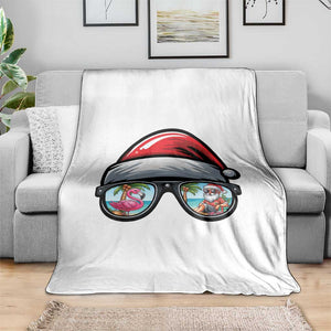 Funny Santa Sunglasses Throw Blanket Beach Christmas Vacation Graphic TS12 Print Your Wear