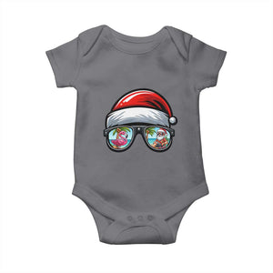 Funny Santa Sunglasses Baby Onesie Beach Christmas Vacation Graphic TS12 Charcoal Print Your Wear