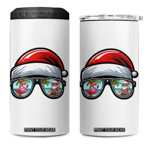 Funny Santa Sunglasses 4 in 1 Can Cooler Tumbler Beach Christmas Vacation Graphic TS12 One Size: 16 oz White Print Your Wear