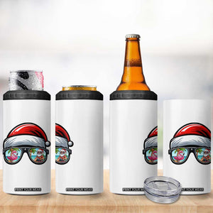 Funny Santa Sunglasses 4 in 1 Can Cooler Tumbler Beach Christmas Vacation Graphic TS12 Print Your Wear