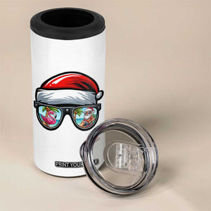 Funny Santa Sunglasses 4 in 1 Can Cooler Tumbler Beach Christmas Vacation Graphic TS12 Print Your Wear