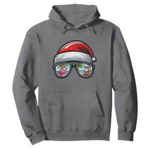 Funny Santa Sunglasses Hoodie Beach Christmas Vacation Graphic TS12 Charcoal Print Your Wear