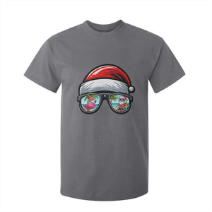 Funny Santa Sunglasses T Shirt For Kid Beach Christmas Vacation Graphic TS12 Charcoal Print Your Wear