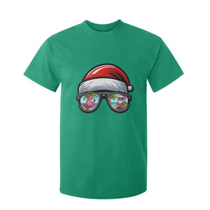 Funny Santa Sunglasses T Shirt For Kid Beach Christmas Vacation Graphic TS12 Irish Green Print Your Wear