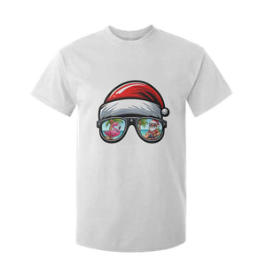 Funny Santa Sunglasses T Shirt For Kid Beach Christmas Vacation Graphic TS12 White Print Your Wear