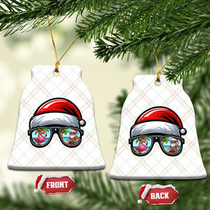 Funny Santa Sunglasses Ceramic Ornament Beach Christmas Vacation Graphic