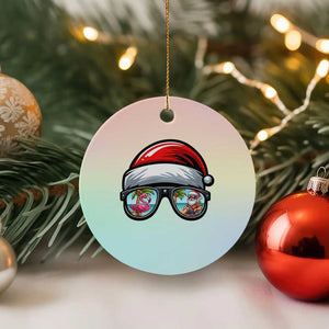 Funny Santa Sunglasses Ceramic Ornament Beach Christmas Vacation Graphic