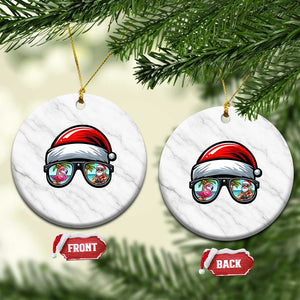 Funny Santa Sunglasses Ceramic Ornament Beach Christmas Vacation Graphic