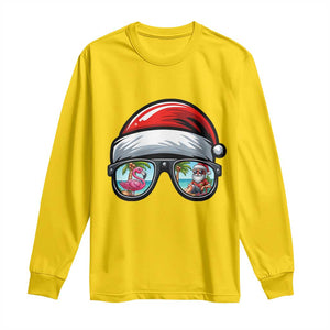 Funny Santa Sunglasses Long Sleeve Shirt Beach Christmas Vacation Graphic TS12 Daisy Print Your Wear