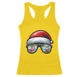 Funny Santa Sunglasses Racerback Tank Top Beach Christmas Vacation Graphic TS12 Daisy Print Your Wear