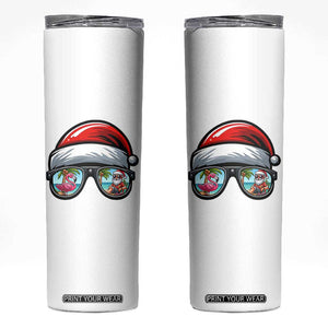 Funny Santa Sunglasses Skinny Tumbler Beach Christmas Vacation Graphic TS12 White Print Your Wear