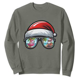 Funny Santa Sunglasses Sweatshirt Beach Christmas Vacation Graphic