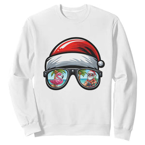 Funny Santa Sunglasses Sweatshirt Beach Christmas Vacation Graphic