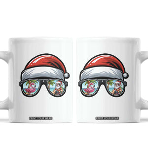 Funny Santa Sunglasses Coffee Mug Beach Christmas Vacation Graphic