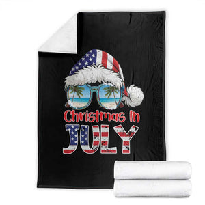 Christmas In July Throw Blanket Patriotic USA Sunglasses Graphic TS12 Black Print Your Wear