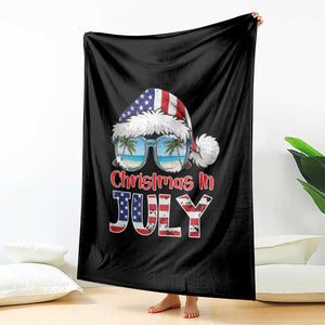 Christmas In July Throw Blanket Patriotic USA Sunglasses Graphic TS12 Print Your Wear