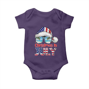 Christmas In July Baby Onesie Patriotic USA Sunglasses Graphic TS12 Purple Print Your Wear
