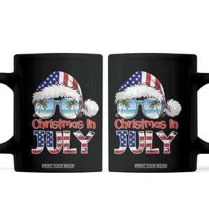 Christmas In July Coffee Mug Patriotic USA Sunglasses Graphic TS12 Black Print Your Wear