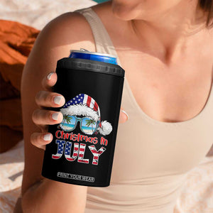 Christmas In July 4 in 1 Can Cooler Tumbler Patriotic USA Sunglasses Graphic TS12 Print Your Wear