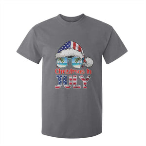 Christmas In July T Shirt For Kid Patriotic USA Sunglasses Graphic TS12 Charcoal Print Your Wear