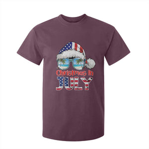 Christmas In July T Shirt For Kid Patriotic USA Sunglasses Graphic TS12 Maroon Print Your Wear