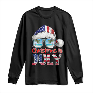Christmas In July Long Sleeve Shirt Patriotic USA Sunglasses Graphic TS12 Black Print Your Wear