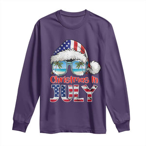 Christmas In July Long Sleeve Shirt Patriotic USA Sunglasses Graphic TS12 Purple Print Your Wear