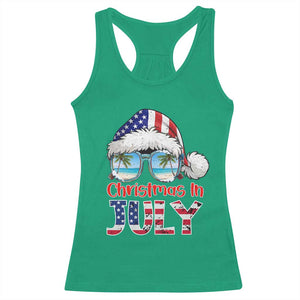 Christmas In July Racerback Tank Top Patriotic USA Sunglasses Graphic TS12 Irish Green Print Your Wear