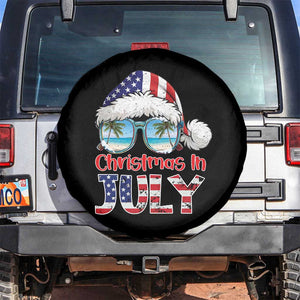 Christmas In July Spare Tire Cover Patriotic USA Sunglasses Graphic TS12 No hole Black Print Your Wear