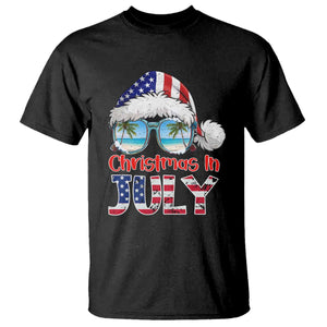 Christmas In July T Shirt Patriotic USA Sunglasses Graphic TS12 Black Print Your Wear
