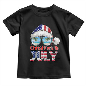 Christmas In July Toddler T Shirt Patriotic USA Sunglasses Graphic TS12 Black Print Your Wear
