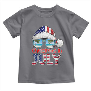 Christmas In July Toddler T Shirt Patriotic USA Sunglasses Graphic TS12 Charcoal Print Your Wear